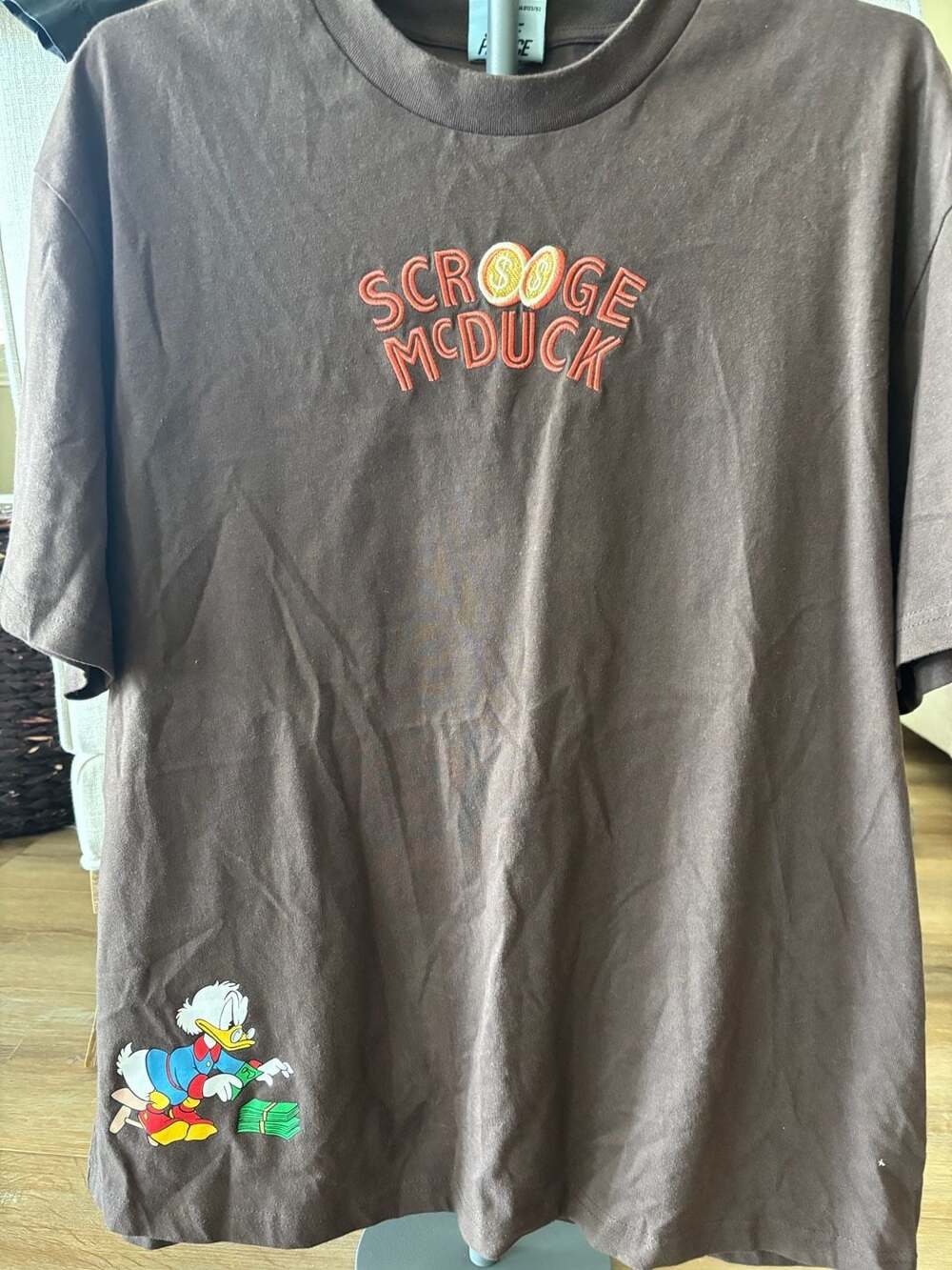 Disney DuckTales Scrooge McDuck T-Shirt Large Brown Graphic Tee